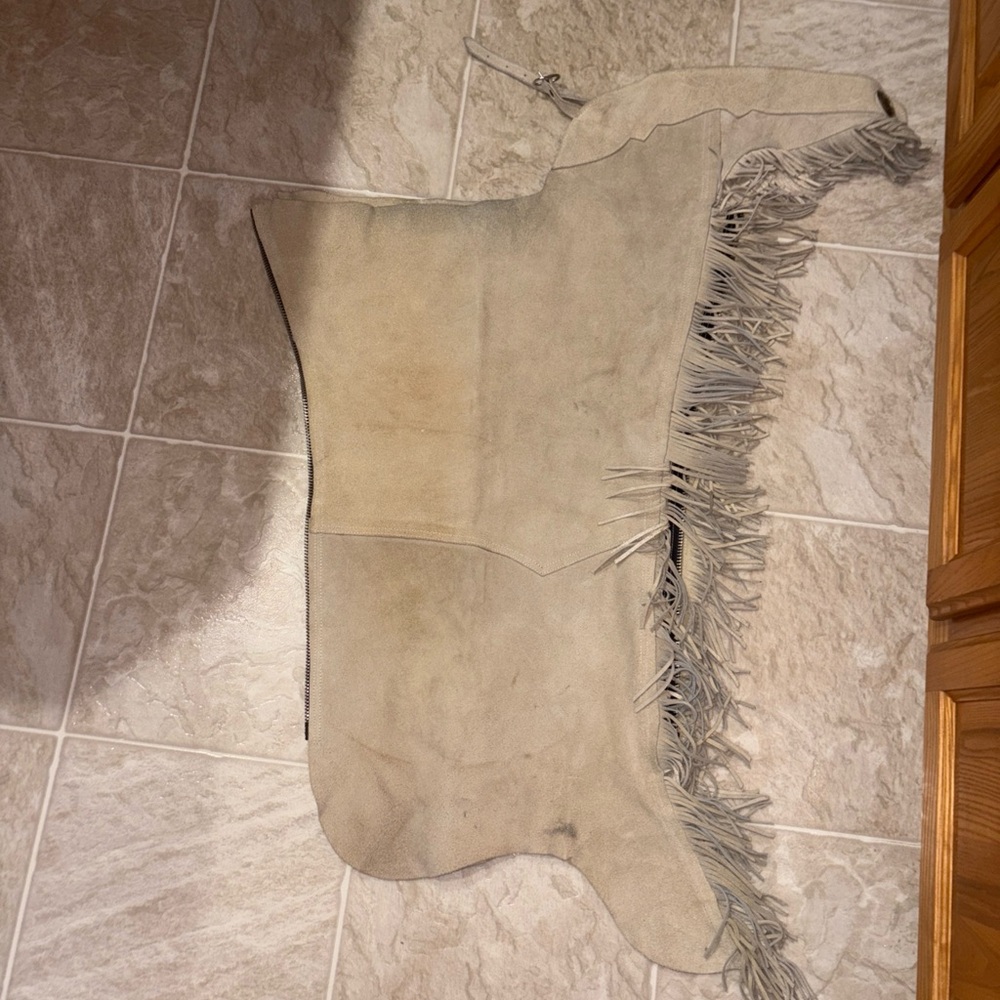 Western Suede cream chaps small